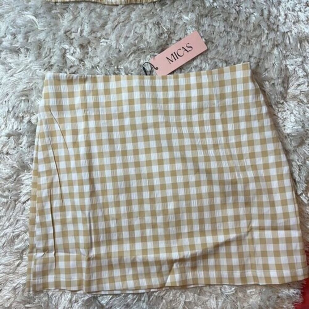 Micas Checked Print Bra Top And Skirt Set Size M - Picture 5 of 13